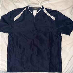 Holloway Navy Blue Athletic Half-Zip Pullover with White Accents Size XL